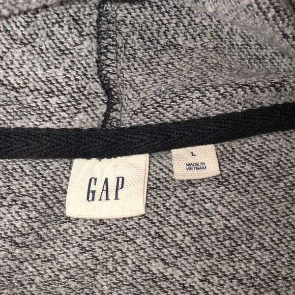 GAP L Slouchy Oversized Charcoal Gray Hoodie with Metallic Jeweled Logo - Picture 8 of 11